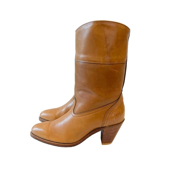 Frye Shoes - Frye Vintage 80’s Tan Leather Pointed Toe Western Boho Boots Size 9